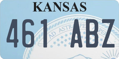 KS license plate 461ABZ