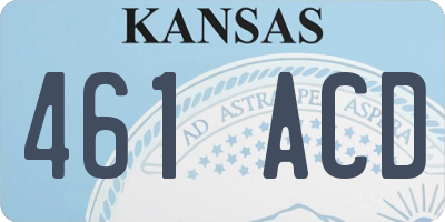 KS license plate 461ACD