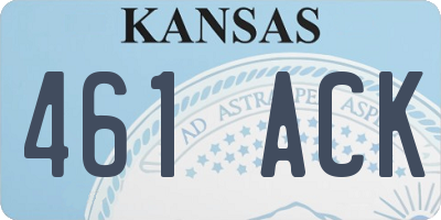 KS license plate 461ACK