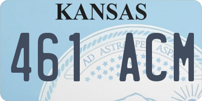KS license plate 461ACM