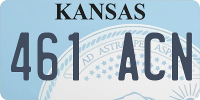 KS license plate 461ACN