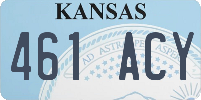 KS license plate 461ACY