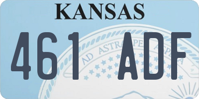KS license plate 461ADF