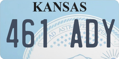 KS license plate 461ADY