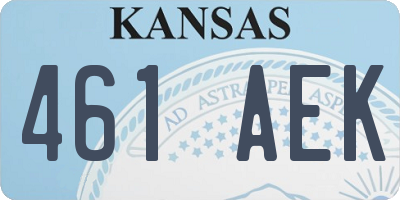 KS license plate 461AEK