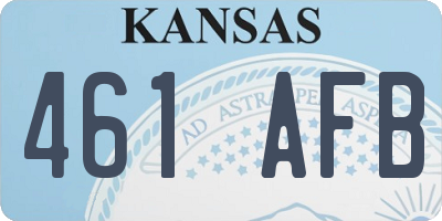 KS license plate 461AFB