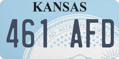 KS license plate 461AFD