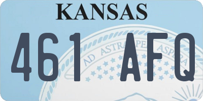 KS license plate 461AFQ