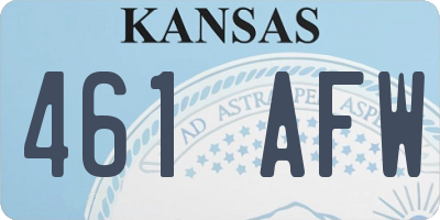 KS license plate 461AFW