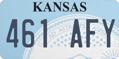KS license plate 461AFY