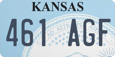 KS license plate 461AGF