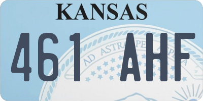 KS license plate 461AHF