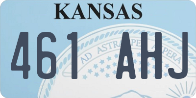 KS license plate 461AHJ