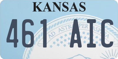 KS license plate 461AIC