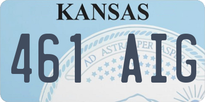 KS license plate 461AIG