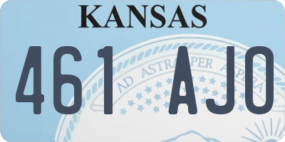 KS license plate 461AJO