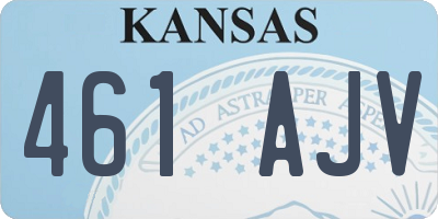 KS license plate 461AJV