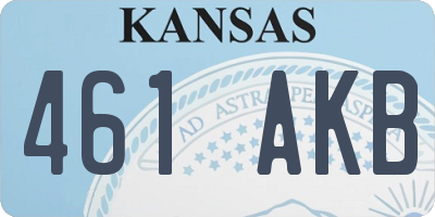 KS license plate 461AKB