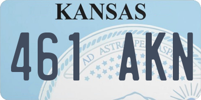 KS license plate 461AKN