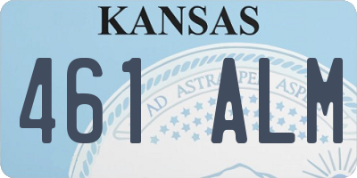 KS license plate 461ALM