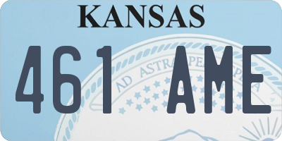 KS license plate 461AME