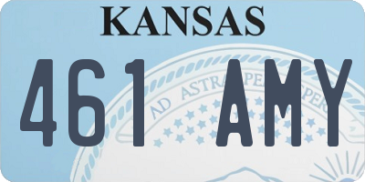 KS license plate 461AMY