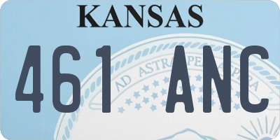 KS license plate 461ANC