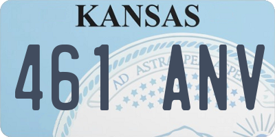 KS license plate 461ANV