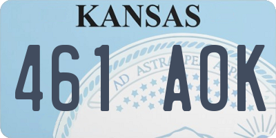 KS license plate 461AOK