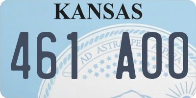 KS license plate 461AOO