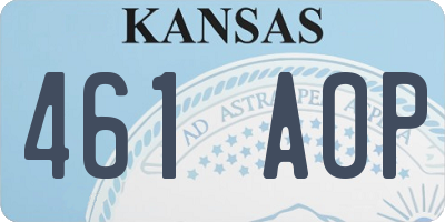KS license plate 461AOP