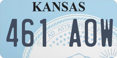 KS license plate 461AOW