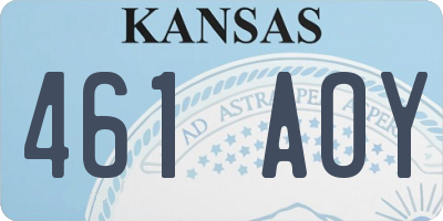 KS license plate 461AOY