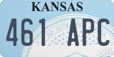 KS license plate 461APC