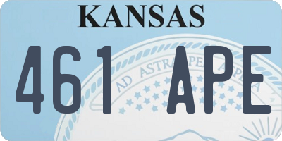 KS license plate 461APE