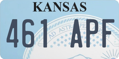 KS license plate 461APF