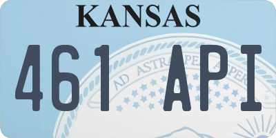 KS license plate 461API