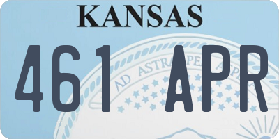 KS license plate 461APR