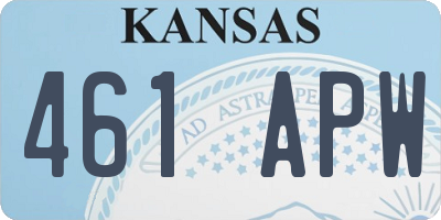 KS license plate 461APW