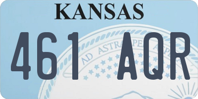 KS license plate 461AQR
