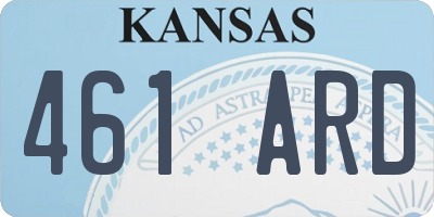 KS license plate 461ARD