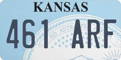 KS license plate 461ARF