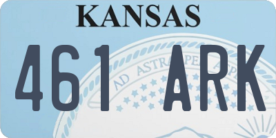 KS license plate 461ARK