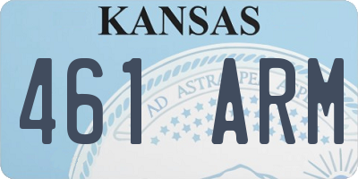 KS license plate 461ARM
