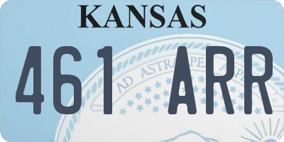 KS license plate 461ARR