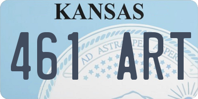 KS license plate 461ART