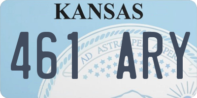 KS license plate 461ARY