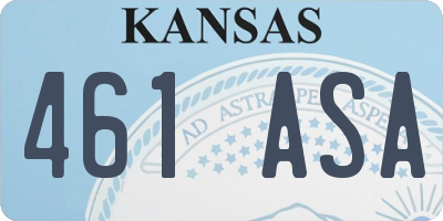 KS license plate 461ASA