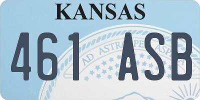KS license plate 461ASB