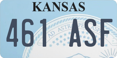 KS license plate 461ASF